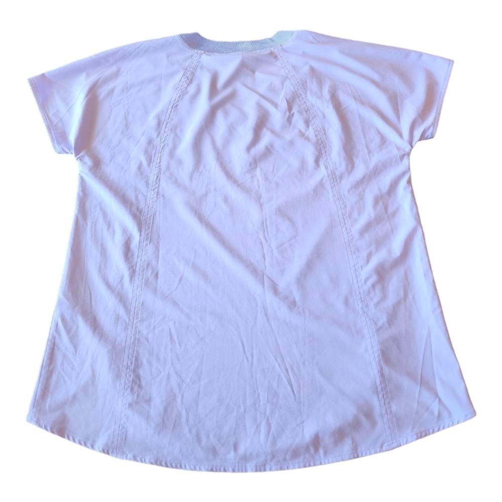 Athleta periwinkle Zephyr v-neck stretch short sleeve curved hem top S - Picture 3 of 13